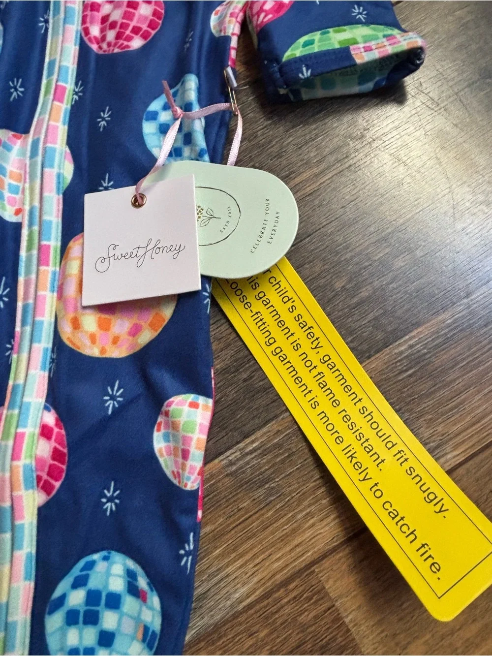 Sweet honey brand full zip Pajama girl size 12 months-NWT